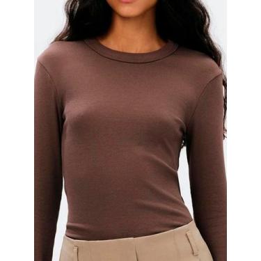 Imagem de Blusa Manga Longa Hering 4H5R Feminina Slim Ribana Canelada T. P/XG, M