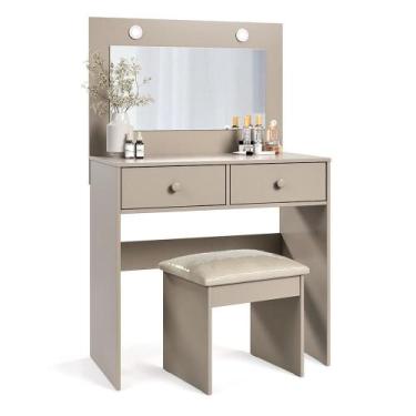 Imagem de Penteadeira Camarim Maia com Banqueta Almofadada - Móveis Luapa, Maní