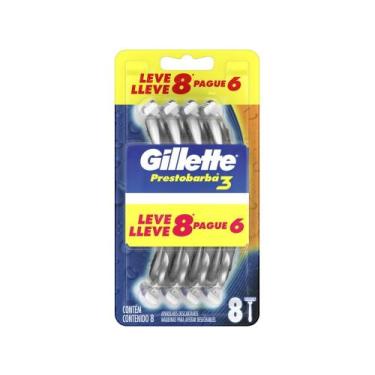 Imagem de Aparelho de Barbear Gillette Prestobarba 3 - 8 Unidades, 8 Unidades