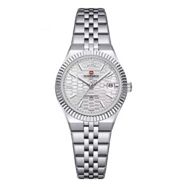 Imagem de Relógio de Pulso de Quartzo Feminino com Bracelete em Aço A Prova d`Água