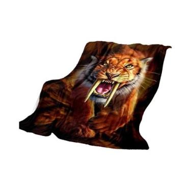 Imagem de Cobertor Sherpa 3D Super Macio Com Estampa De Tigre Para Primavera E O