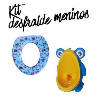 Imagem de Kit Redutor de Assento Sanitário Almofadado + Penico Mictório Sapinho 