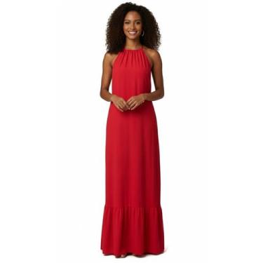 Imagem de Vestido Longo Frente Unica Festas Madrinha Casamento Civil - Cintra Ve