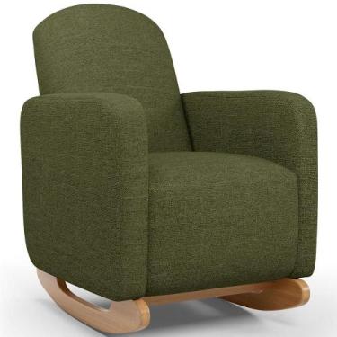 Imagem de Poltrona de Amamentação com Balanço Orgânica Saori W01 Linho Verde - L