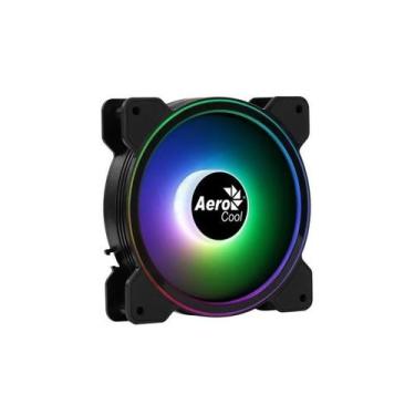 Imagem de Cooler Fan AeroCool Saturn Preto P/ Gabinete RGB 120mm 1000RPM Preto