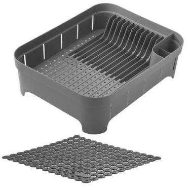 Imagem de Kit 2 Peças Cozinha Escorredor Tapete Louças Pratos Talheres Copos Pia