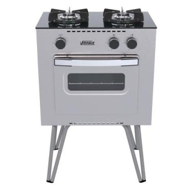Imagem de Fogao a Gas 2 Bocas com Forno Venax Mini Cook Inox
