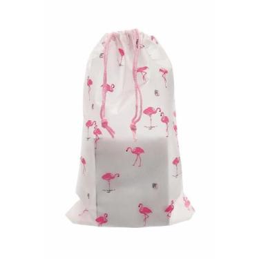 Imagem de Saco organizador impermeável 20x30cm de flamingo com cordão porta obje