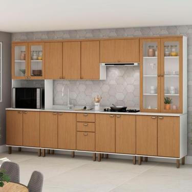 Imagem de Cozinha Completa 288cm Cristaleira e Torre Quente 100% MDF - GenialFle