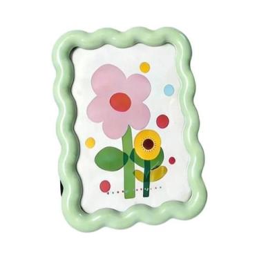 Imagem de Porta-Retrato De Acrílico Cartoon De 6 Polegadas Em Rosa, Verde E Amar