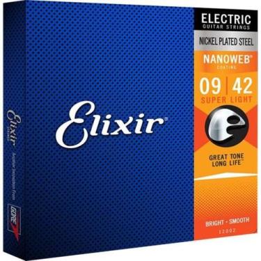 Imagem de Encordoamento Para Guitarra .009 Super Light Nanoweb 12002 Elixir