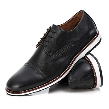 Imagem de Sapato Oxford Casual Masculino Brogue Premium Couro Confort Andora cor:Preto;Tamanho:43