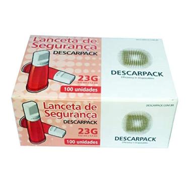 Imagem de Lanceta De Segurança Automatica Descarpack 100 Unidades 23g Vermelha