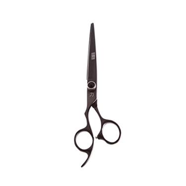Imagem de ShearsDirect Tesoura japonesa 440c Verdadeira canhotos com cabo ergonômico, preta, 18 cm, 76 g