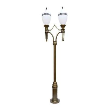 Imagem de Poste Colonial Belga Para Jardim De Alumínio 02 Globo 4,00M