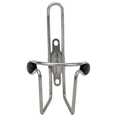Imagem de TiTo Titanium Gaiola de garrafa de água para bicicleta, MTB/bicicleta de estrada, liga de titânio, suporte para garrafa de água leve, suportes para garrafa de 76 mm de diâmetro com fácil instalação (superfície polida)