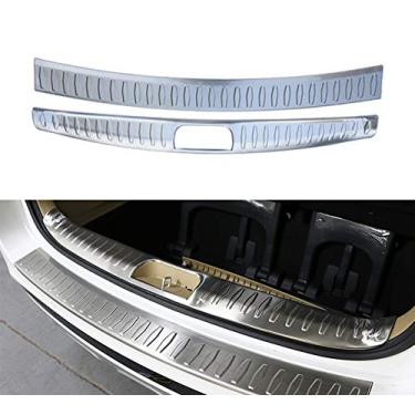 Imagem de 2 peças serve para KIA Carnival Sedona 2015 2016 2017 2018 2019 2020 aço inoxidável externo e interno da porta traseira placa do para-choque da porta traseira guarnição do peitoril da barra
