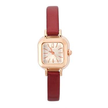 Imagem de Relógio de pulso feminino de quartzo, moderno, automotivofeminino, analógico, pulseira de poliuretano [#02]