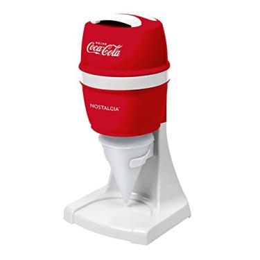 Imagem de Nostalgia Máquina elétrica de cone de neve Coca-Cola para mesa, máquina de gelo raspado inclui 1 copo de plástico reutilizável e molde de gelo, vermelho coca-cola