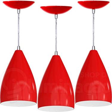 Imagem de Kit 3 Pendentes Vegas (Vermelho / Branco)