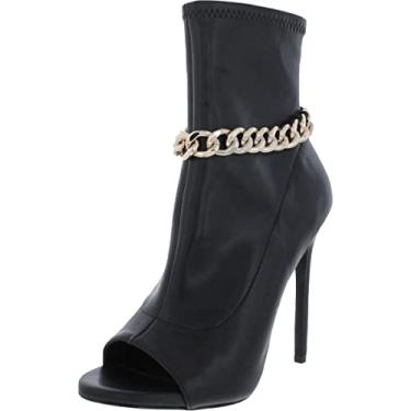 Imagem de Steve Madden Womens Elettra C Zipper Peep Toe Ankle Boots Black 6 Medium (B,M)