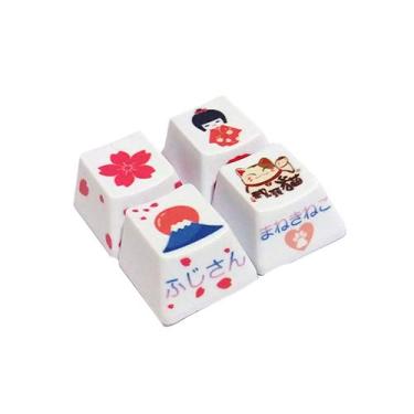 Imagem de Conjunto de 4 teclas, teclas PBT tingidas, teclas R4, teclas DIY de estilo japonês, teclas OEM para teclado mecânico de jogos