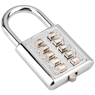 Imagem de Cadeado de senha de combinação de 10 dígitos, armário de liga de zinco com trava combo reiniciável e cadeado de botonete cego para armário de academia escolar, armário esportivo, cerca, caixa de ferramentas, estojo, armazenamento de ferrolho