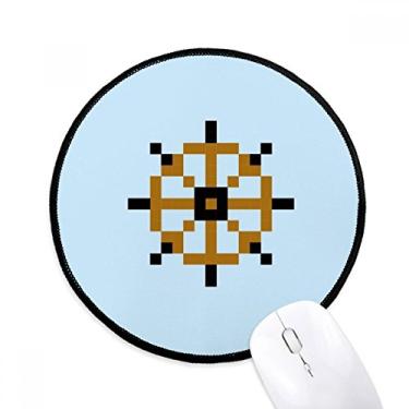 Imagem de DIYthinker Summer Sail Rudder Pixel Mouse Pad Desktop Office Tapete Redondo para Computador