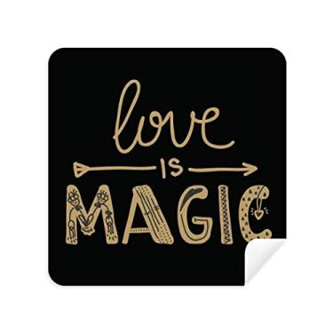 Imagem de DIYthinker Love Is Magic Gold Quote Style Pano de limpeza de tela tecido de camurça 2 peças
