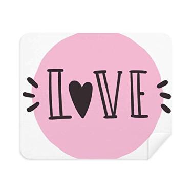 Imagem de DIYthinker Pano de limpeza de tela Pink Love Quote estilo manuscrito 2 peças tecido de camurça