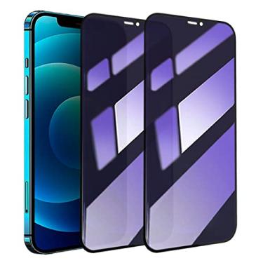 Imagem de SOOPUR [Pacote com 2 películas protetoras de tela de privacidade antiluz azul compatíveis com iPhone 12/iPhone 12 Pro 6,1 polegadas, película de vidro temperado resistente a arranhões com dureza 9H, à