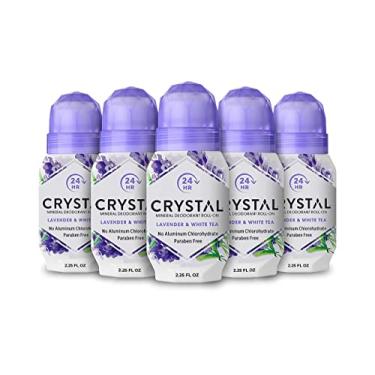 Imagem de Desodorante mineral CRYSTAL Roll-On, lavanda e chá branco 64 g (pacote com 5) SG_B002F8I8VS_US