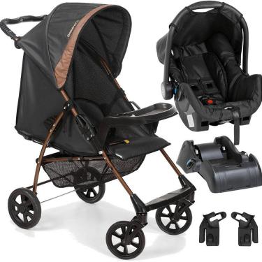 Imagem de Carrinho com Bebe Conforto e Base Galzerano Romano Preto Cobre