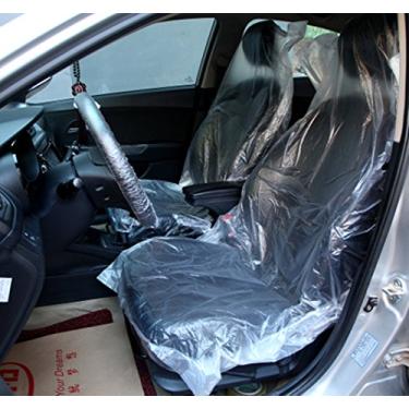 Imagem de Amao Pacote com 50 capas de assento de plástico descartáveis para carro, protetor de veículo, manta mecânica