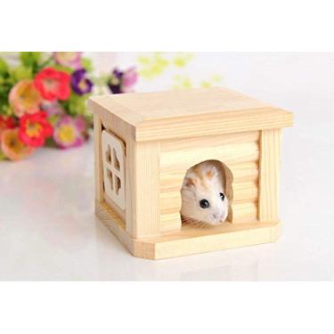Imagem de Brinquedo de mastigar de madeira Litewood Hamster House luxuosa casa requintada para rato chinchila rato gerbil e anão hamster