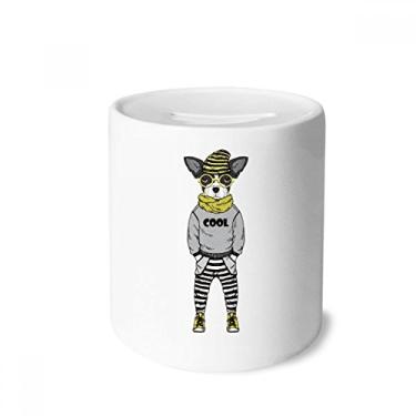 Imagem de DIYthinker Roupas de cachorro em aquarela linda ilustração caixa de dinheiro caixa de cerâmica porta-moedas presente de cofrinho