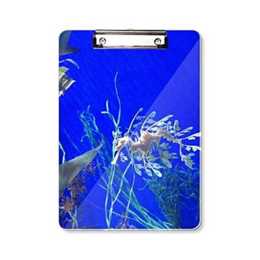 Imagem de Prancheta de água profunda oceano azul hipocampo pasta placa de apoio A4