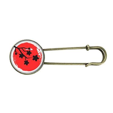 Imagem de Pintura de pincel padrão japonês retrô broche de metal joia