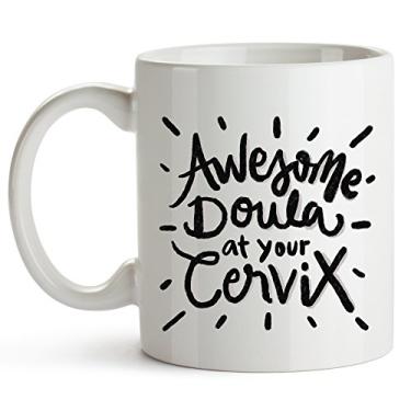 Imagem de Caneca de café Younique Designs Awesome Doula at Your Cervix, 325 ml, copo Doula, caneca Doula