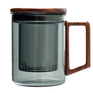Imagem de PAYNAN Caneca de vidro de 340 ml para separação de água e chá, caneca criativa de Kung Fu