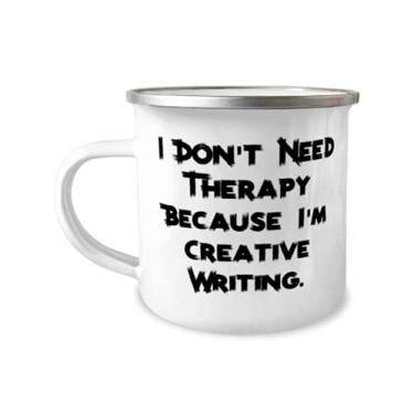 Imagem de Presentes de escrita criativa baratos, I Don't Need Therapy Because I'm Creative Writing, Love Caneca de camper de 355 ml para amigos de