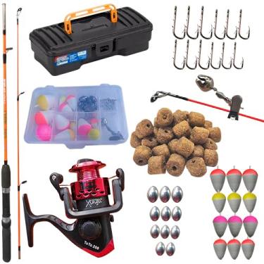 Imagem de Docarmo Kit de Pesca Infantil Vara Molinete Maleta Ração