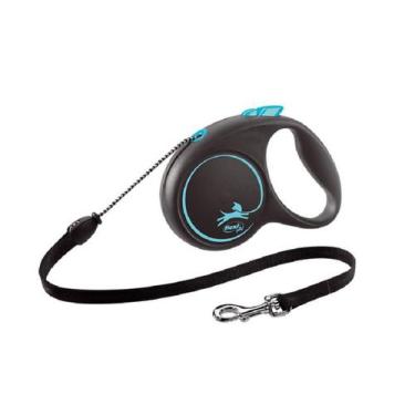 Imagem de Guia Flexi Black Design Corda M 5M - Azul  Para Cães