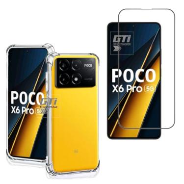 Imagem de Kit Capa Anti Impacto e Película De Vidro 3D 9D Para Xiaomi Poco X6 Pro 5G