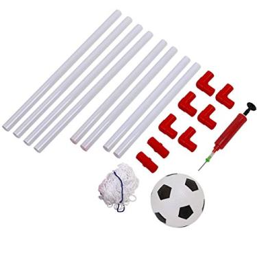 Imagem de Mini gol de futebol para crianças, rede de futebol, poste com bomba de bola para equipamento de treinamento de jardim, jogos esportivos de futebol, brinquedos internos e externos (106cm)