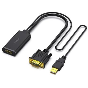 Imagem de BENFEI Adaptador VGA para HDMI, conversor 1080p com áudio de computador/laptop, fonte VGA para TV/monitor HDMI
