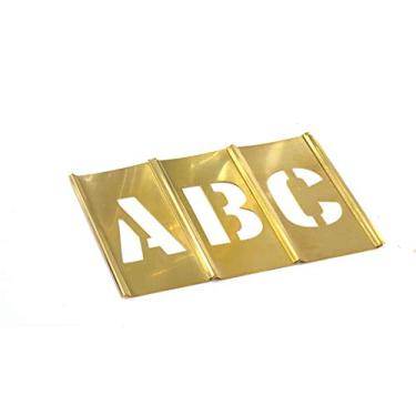 Imagem de C.H. Hanson 10028 Conjunto de letras de estêncil de latão interligado, 33 peças, 2,54 cm