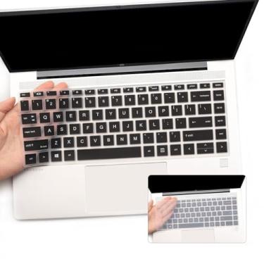 Imagem de i-Tensodo 2 peças de capa de teclado para HP Probook 440 445 G8 G9 G10, HP Probook 640 G7 G8, HP Probook 14 Acessórios de proteção para laptop - preto + transparente