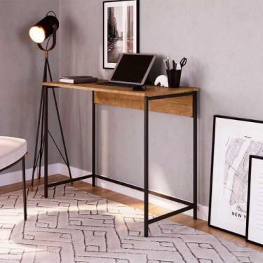 Imagem de Mesa Escrivaninha Industrial Dobrável com Estrutura em Aço - Artesano 