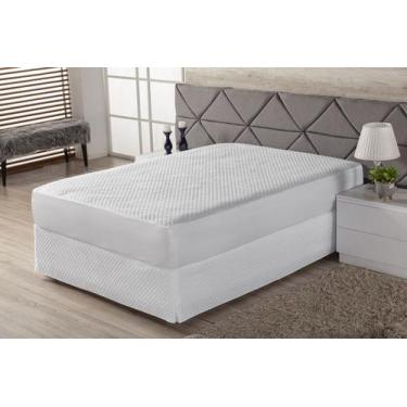 Imagem de Protetor Queen de Colchão Matelado e Impermeável com Elástico Branco -